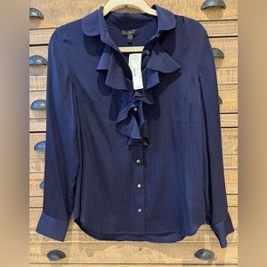 JCREW Navy Button Down Blouse - SIZE 2 - NEVER WORN TAGS ON